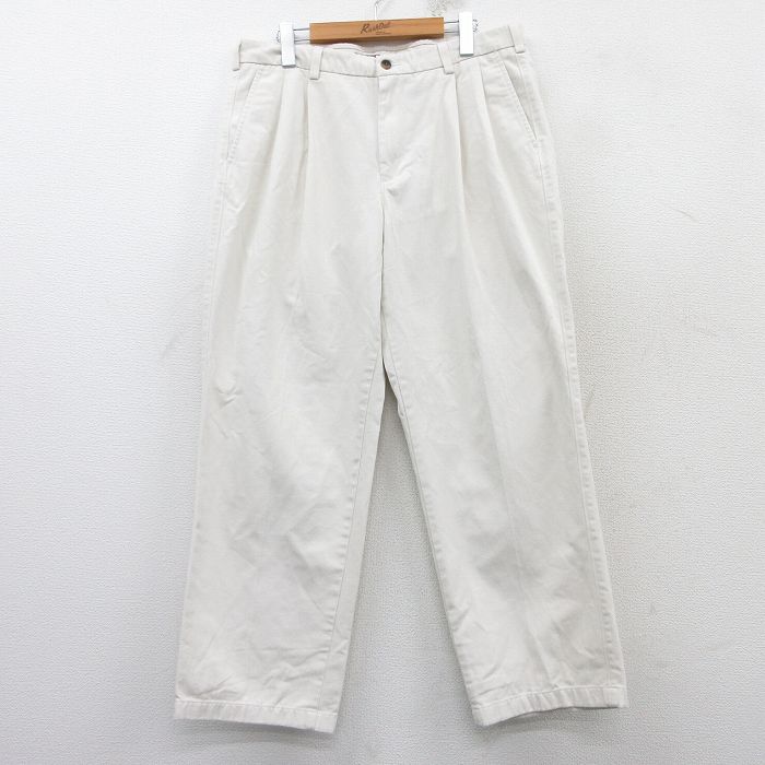 W35★古着 セントジョンズベイ パンツ メンズ コットン 薄ベージュ カーキ 25feb20 中古 ボトムス ロング