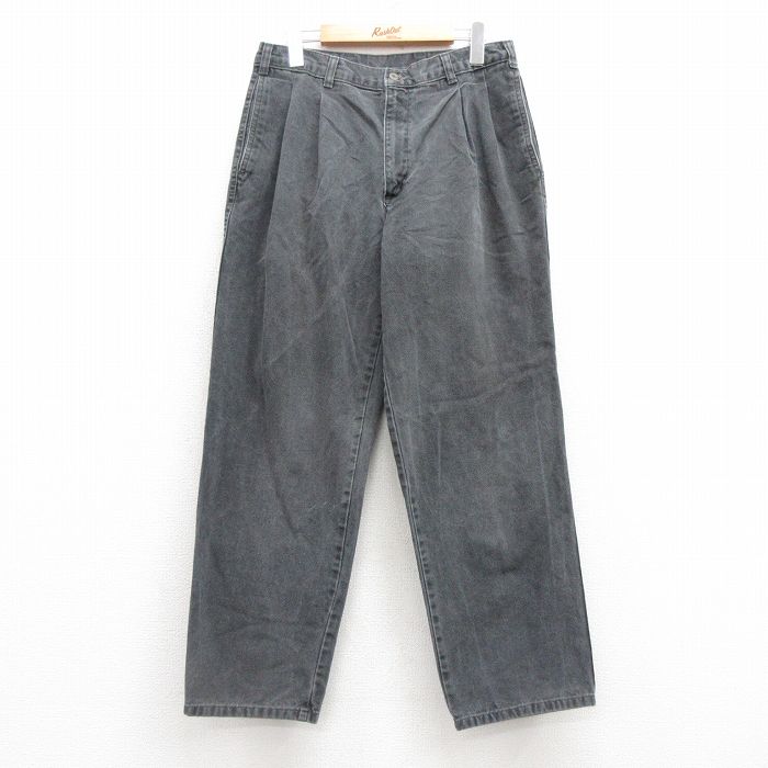 W32★古着 ドッカーズ パンツ メンズ 90年代 90s ダック地 タロン 濃グレー 25feb21 中古 ボトムス ロング