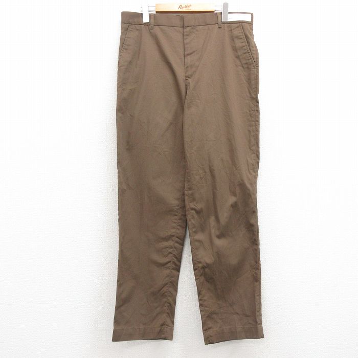 W35★古着 ワーク パンツ メンズ UPS 茶 ブラウン 25feb21 中古 ボトムス ロング