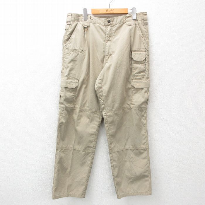 W35★古着 5.11 タクティカル カーゴ パンツ メンズ リップストップ ベージュ カーキ 25feb21 中古 ボトムス ロング