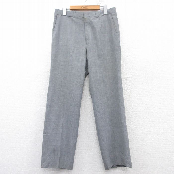 W33★古着 スラックス パンツ メンズ 80年代 80s USA製 タロン グレー 25feb21 中古 ボトムス ロング