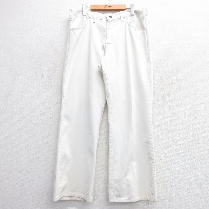 W36★古着 モンゴメリーワード パンツ メンズ 80年代 80s タロン 白 ホワイト 25feb22 中古 ボトムス ロング