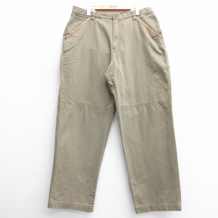 【50%OFF】W38★古着 コロンビア COLUMBIA パンツ メンズ 00年代 00s ダブルニー ダック地 コットン 緑系 グリーン 25feb22 中古 ボトムス ロング