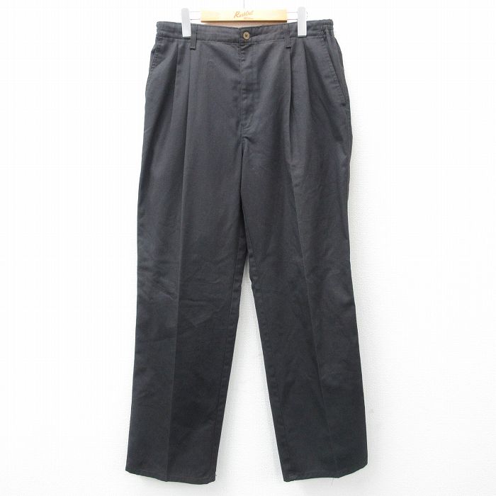 W34★古着 タウンクラフト パンツ メンズ 80年代 80s タロン 濃グレー 25feb25 中古 ボトムス ロング