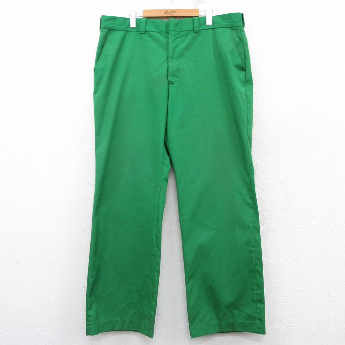 【20%OFF】W41★古着 ウールリッチ WOOLRICH スラックス パンツ メンズ 80年代 80s タロン 緑 グリーン 25feb25 中古 ボトムス ロング