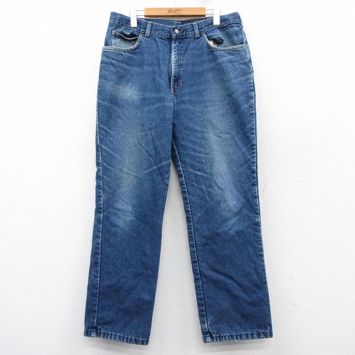 W36★古着 ディッキーズ Dickies ジーンズ メンズ 80年代 80s コットン タロン 紺 ネイビー デニム 25feb25 中古 ボトムス ジーパン Gパン ロング パンツ