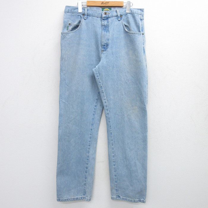 W35★古着 カベラス ジーンズ メンズ 00年代 00s 薄紺 ネイビー デニム 25feb25 中古 ボトムス ジーパン Gパン ロング パンツ