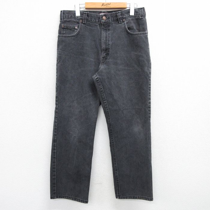 W33★古着 アリゾナジーンズ ジーンズ メンズ 00年代 00s コットン 黒 ブラック デニム 25feb25 中古 ボトムス ジーパン Gパン ロング パンツ