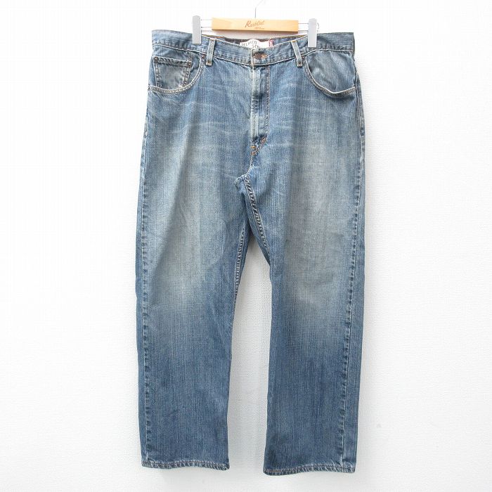 W38★古着 リーバイス Levis 559 ジーンズ メンズ ヒゲ コットン 紺 ネイビー デニム 25feb26 中古 ボトムス ジーパン Gパン ロング パンツ