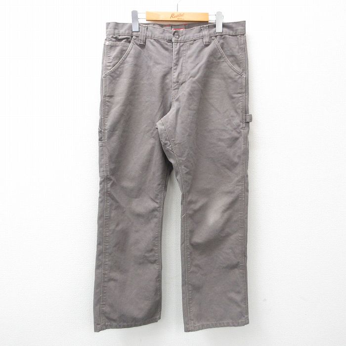 W35★古着 ペインター パンツ メンズ ダック地 コットン グレー系 25feb26 中古 ボトムス ロング