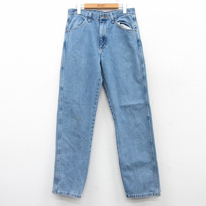 【50%OFF】W33★古着 ラスラー ジーンズ メンズ コットン 紺 ネイビー デニム 25feb26 中古 ボトムス ジーパン Gパン ロング パンツ
