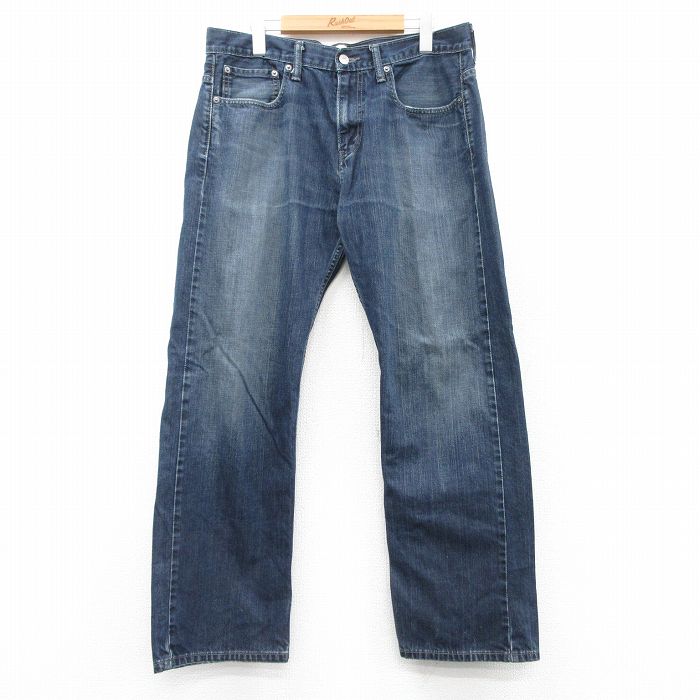 W33★古着 リーバイス Levis 569 ジーンズ メンズ コットン 紺 ネイビー デニム 【spe】 25feb26 中古 ボトムス ジーパン Gパン ロング パンツ