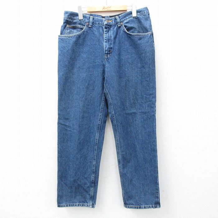W36★古着 リー Lee ジーンズ メンズ コットン 紺 ネイビー デニム 25feb26 中古 ボトムス ジーパン Gパン ロング パンツ