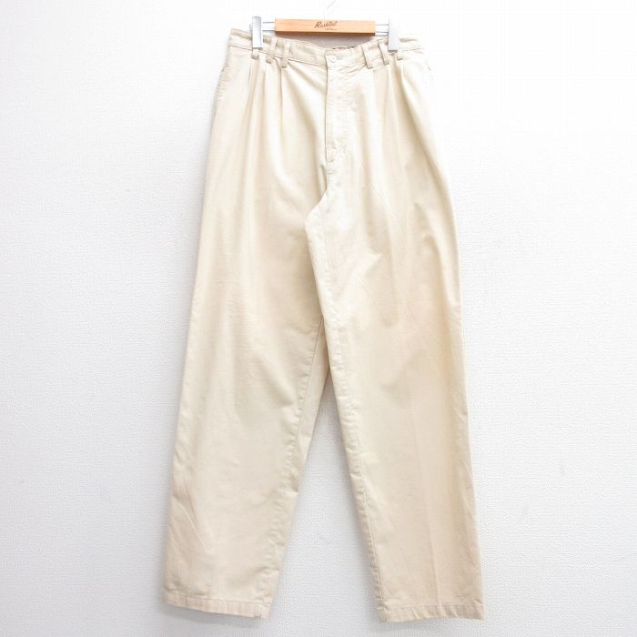 【20%OFF】W33★古着 ビューグルボーイ パンツ メンズ 00年代 00s 薄ベージュ カーキ 25feb27 中古 ボトムス ロング