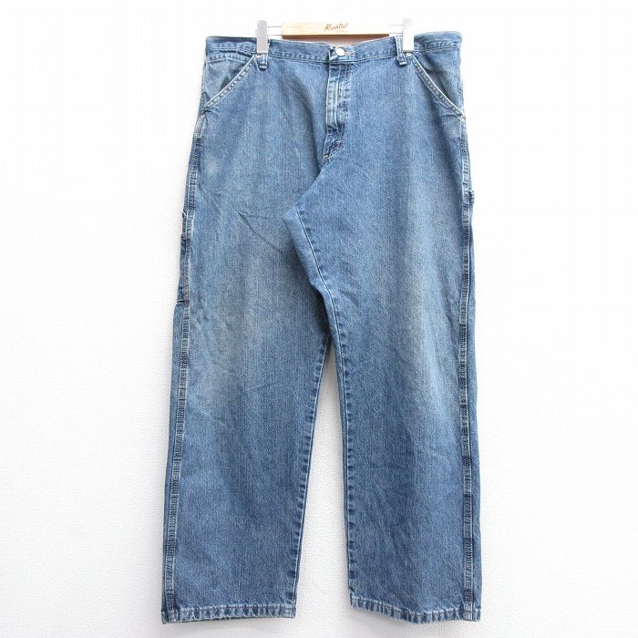W39★古着 ラングラー Wrangler ペインター パンツ メンズ コットン 紺 ネイビー デニム 25feb27 中古 ボトムス ロング