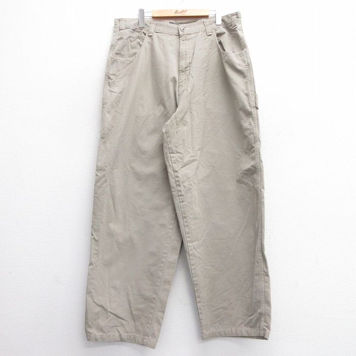 W37★古着 ルート66 ペインター パンツ メンズ 00年代 00s コットン ベージュ カーキ 【spe】 25feb27 中古 ボトムス ロング