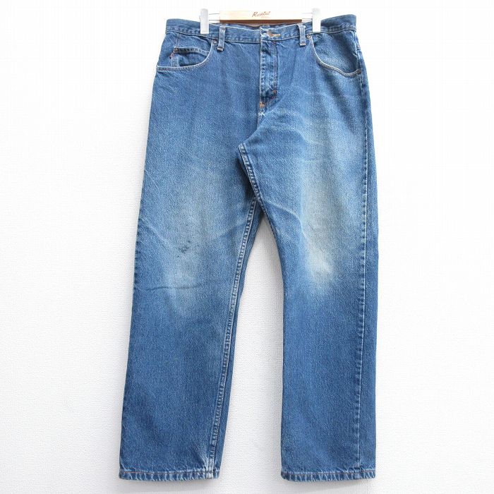 W38★古着 レッドキャップ ジーンズ メンズ コットン 紺 ネイビー デニム 25feb28 中古 ボトムス ジーパン Gパン ロング パンツ