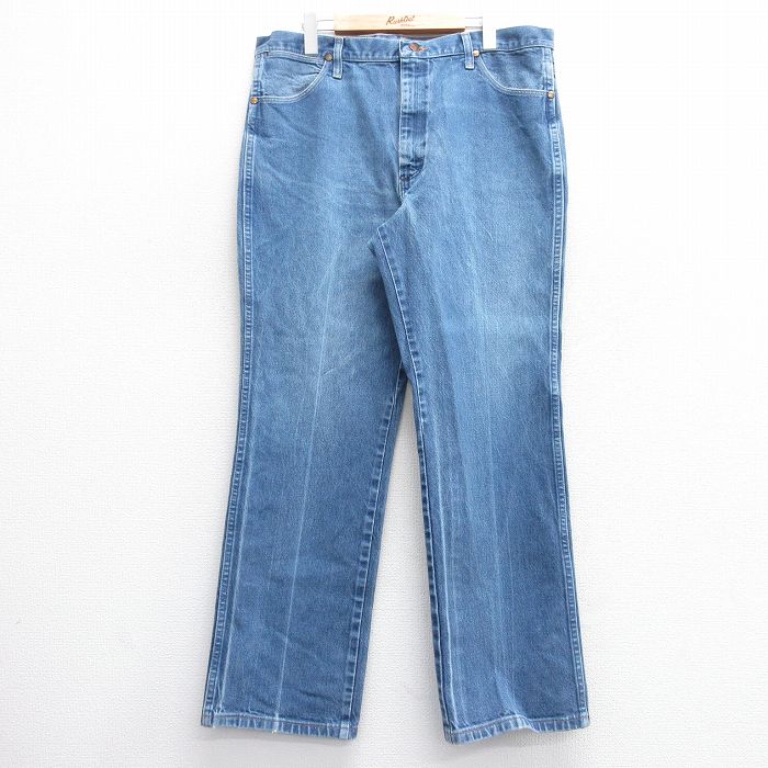 W37★古着 ラングラー Wrangler ジーンズ メンズ 90年代 90s コットン USA製 紺 ネイビー デニム 25feb28 中古 ボトムス ジーパン Gパン ロング パンツ