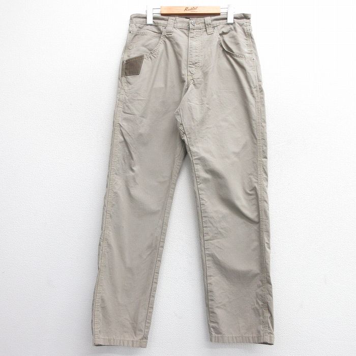 W32★古着 ラングラー Wrangler ジーンズ メンズ リップストップ ベージュ カーキ 25feb28 中古 ボトムス ジーパン Gパン ロング パンツ