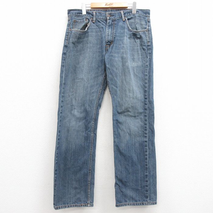 W36★古着 リーバイス Levis 559 ジーンズ メンズ ヒゲ コットン 紺 ネイビー デニム 25feb28 中古 ボトムス ジーパン Gパン ロング パンツ