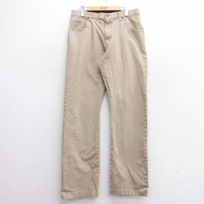 【50%OFF】W34★古着 ラングラー Wrangler パンツ メンズ ベージュ カーキ 25feb28 中古 ボトムス ロング