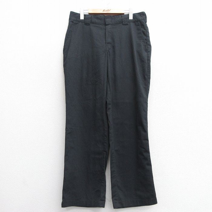 W35★古着 ディッキーズ Dickies ワーク パンツ メンズ 黒 ブラック 25feb28 中古 ボトムス ロング