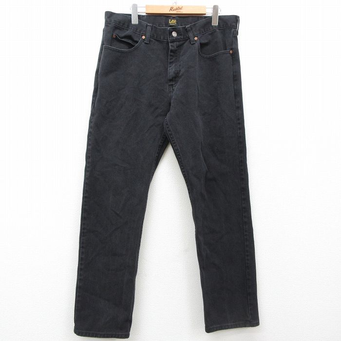 W36★古着 リー Lee ジーンズ メンズ コットン 黒 ブラック デニム 25mar01 中古 ボトムス ジーパン Gパン ロング パンツ