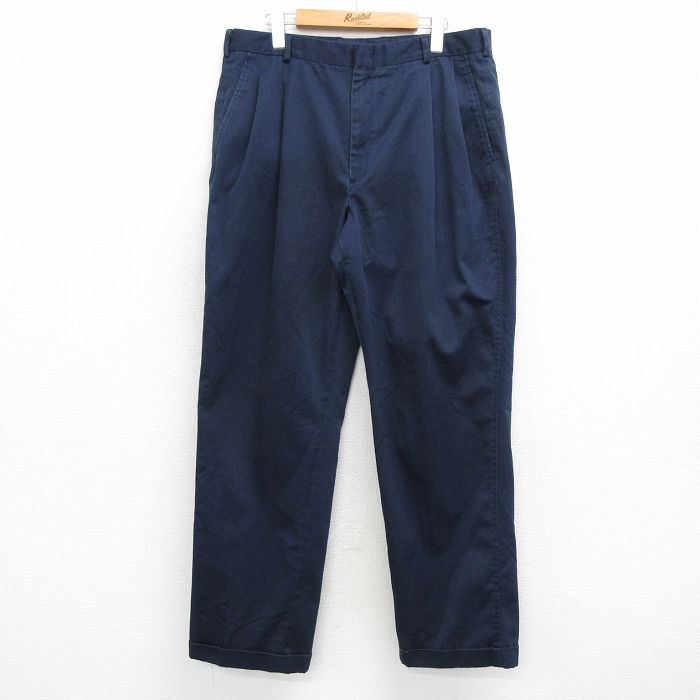 W35★古着 ランズエンド パンツ メンズ 00年代 00s 紺 ネイビー 25mar01 中古 ボトムス ロング