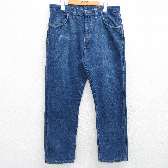 【50%OFF】W35★古着 ラスラー ジーンズ メンズ 90年代 90s 紺 ネイビー デニム 25mar01 中古 ボトムス ジーパン Gパン ロング パンツ