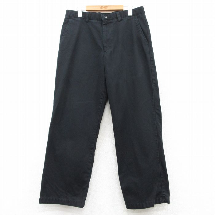 W33★古着 ドッカーズ パンツ メンズ コットン 黒 ブラック 25mar01 中古 ボトムス ロング