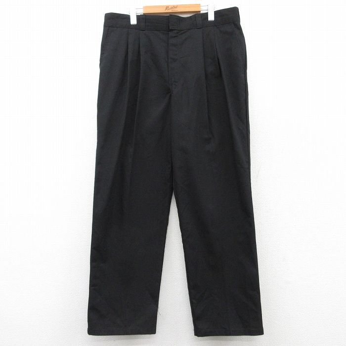 W38★古着 ディッキーズ Dickies ワーク パンツ メンズ 黒 ブラック 25mar01 中古 ボトムス ロング
