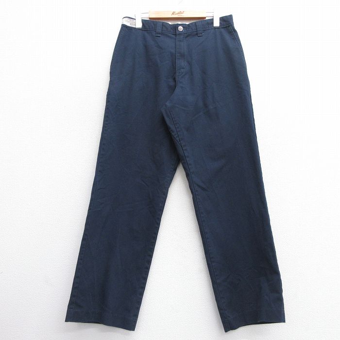 W32★古着 ディッキーズ Dickies ワーク パンツ メンズ 紺 ネイビー 25mar01 中古 ボトムス ロング