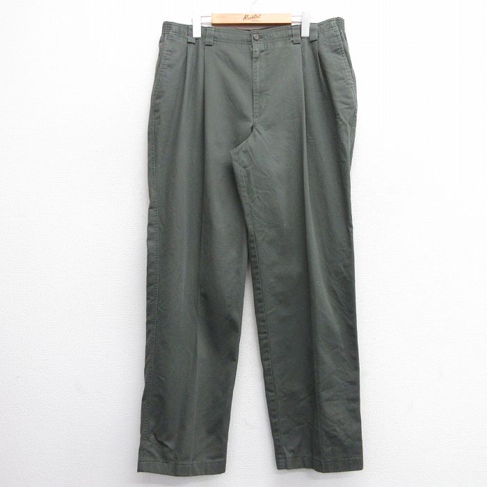 W38★古着 HAGGAR パンツ メンズ 90年代 90s コットン USA製 濃緑 グリーン 【spe】 25mar01 中古 ボトムス ロング