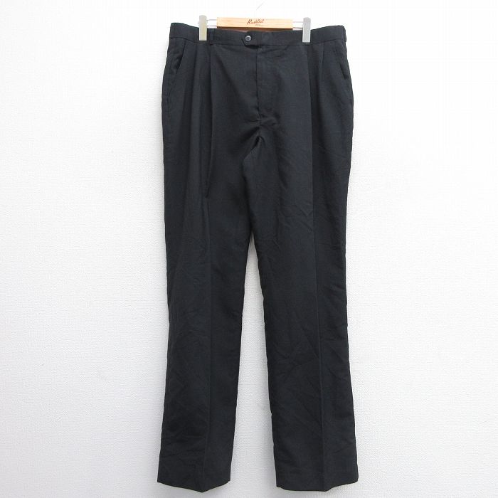 【50%OFF】W38★古着 パンツ メンズ USA製 黒 ブラック 25mar01 中古 ボトムス ロング