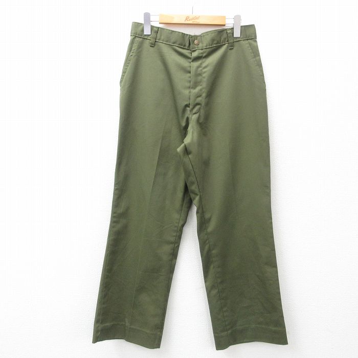 W32★古着 ボーイスカウト パンツ メンズ 濃緑 グリーン 25mar01 中古 ボトムス ロング