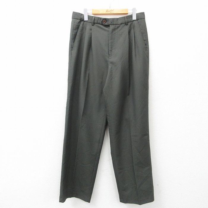 W34★古着 アバクロンビー Abercrombie&fitch パンツ メンズ 濃緑 グリーン 25mar01 中古 ボトムス ロング