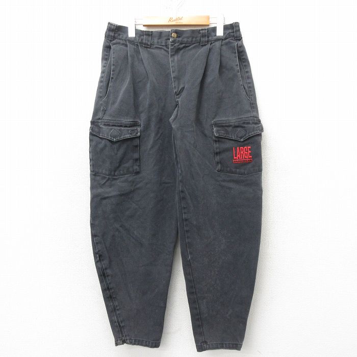 W32★古着 カーゴ パンツ メンズ 90年代 90s コットン 黒 ブラック 【spe】 25mar01 中古 ボトムス ロング