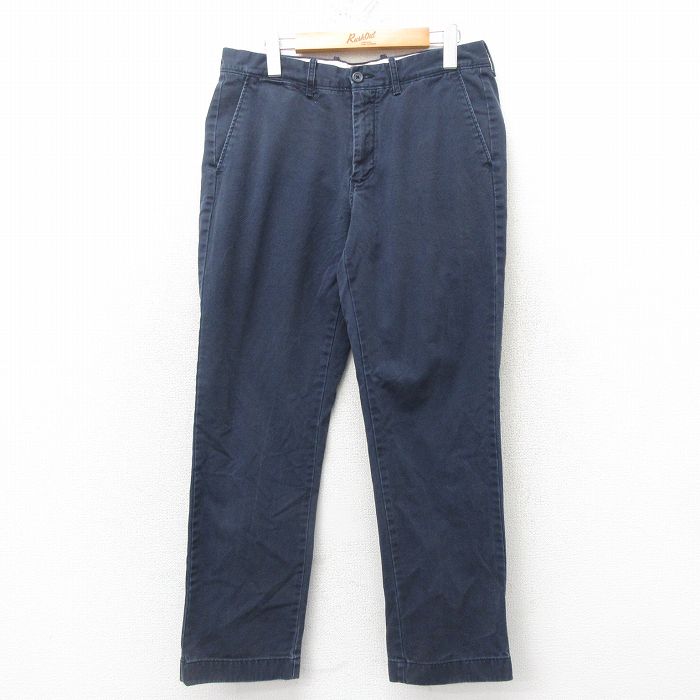W32★古着 ジェイクルー J.CREW チノ パンツ メンズ コットン 紺 ネイビー 25mar01 中古 ボトムス ロング