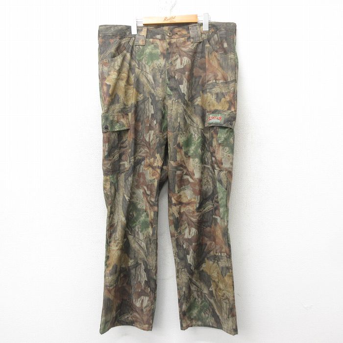 W41★古着 ハンティング カーゴ パンツ メンズ 00年代 00s 大きいサイズ USA製 茶 ブラウン 迷彩 25mar01 中古 ボトムス ロング