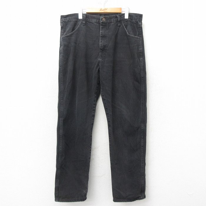 【20%OFF】W39★古着 ラスラー ジーンズ メンズ コットン 黒 ブラック デニム 25mar01 中古 ボトムス ジーパン Gパン ロング パンツ