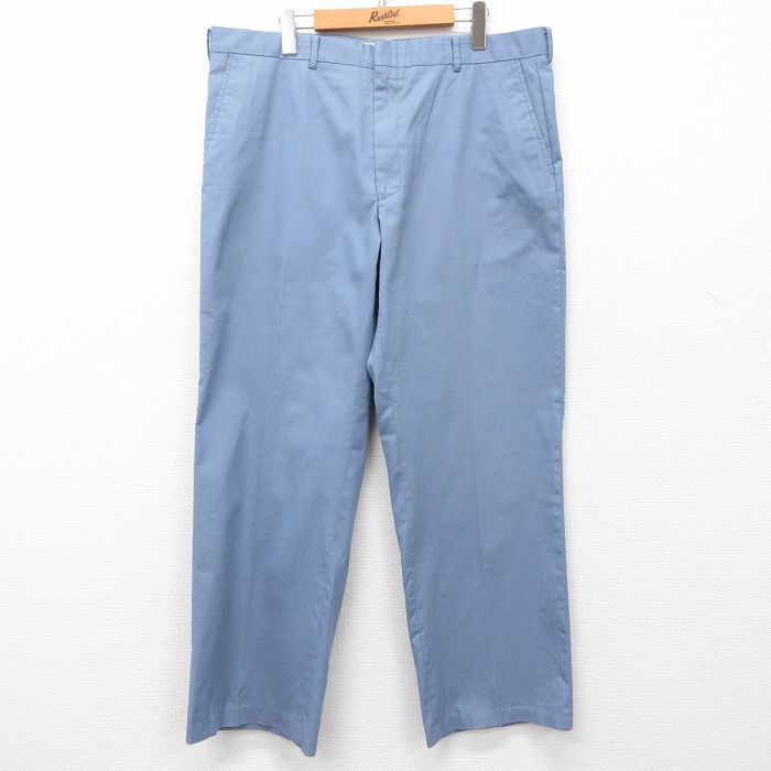 W38★古着 パンツ メンズ 80年代 80s USA製 薄紺 ネイビー 25mar03 中古 ボトムス ロング