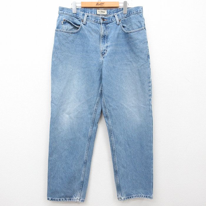 W36★古着 エルエルビーン LLBEAN ジーンズ メンズ 00年代 00s コットン 紺 ネイビー デニム 25mar03 中古 ボトムス ジーパン Gパン ロング パンツ
