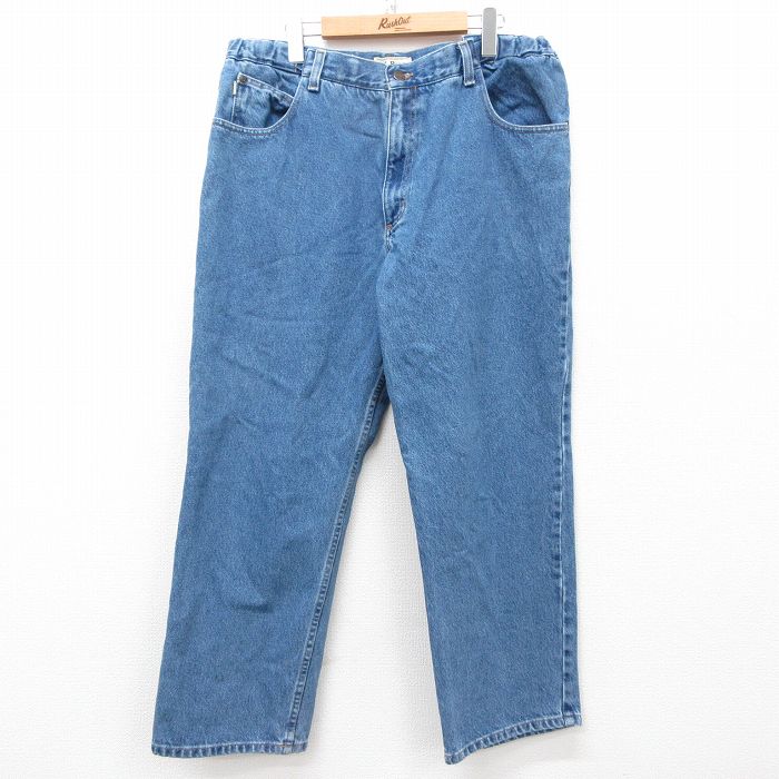 W38★古着 エルエルビーン LLBEAN ジーンズ メンズ 00年代 00s コットン 紺 ネイビー デニム 25mar03 中古 ボトムス ジーパン Gパン ロング パンツ