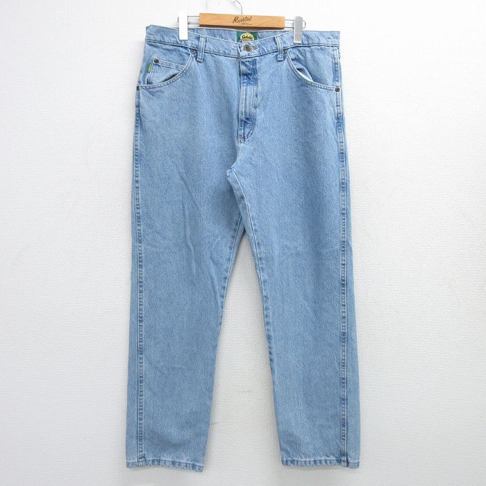 W37★古着 カベラス ジーンズ メンズ コットン 薄紺 ネイビー デニム 25mar03 中古 ボトムス ジーパン Gパン ロング パンツ