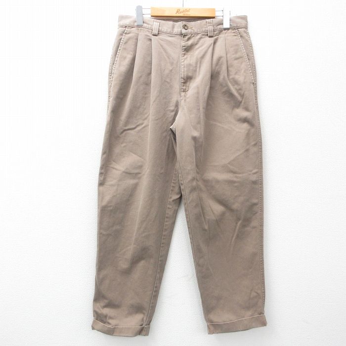 W32★古着 ギャップ ＧＡＰ チノ パンツ チノパン メンズ 00年代 00s コットン ベージュ カーキ 25mar03 中古 ボトムス ロング