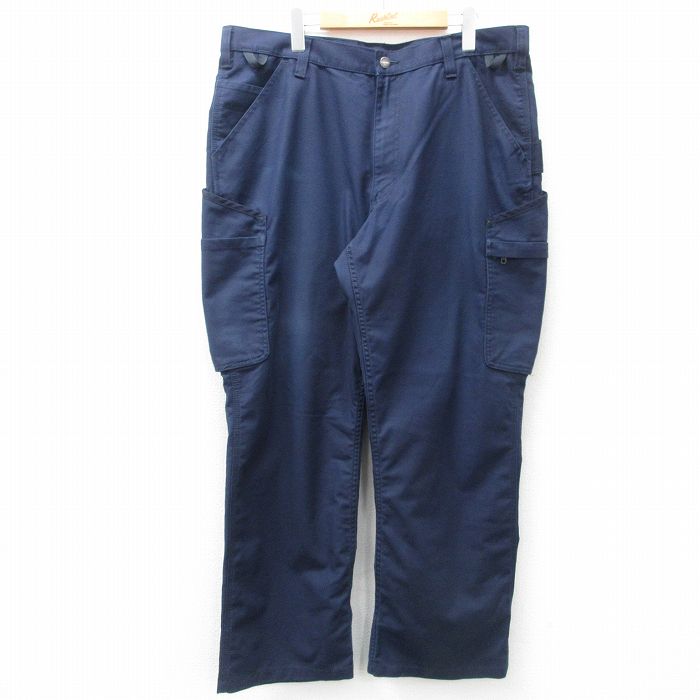 W38★古着 カーハート Carhartt カーゴ パンツ メンズ ダック地 濃紺 ネイビー 25mar03 中古 ボトムス ロング