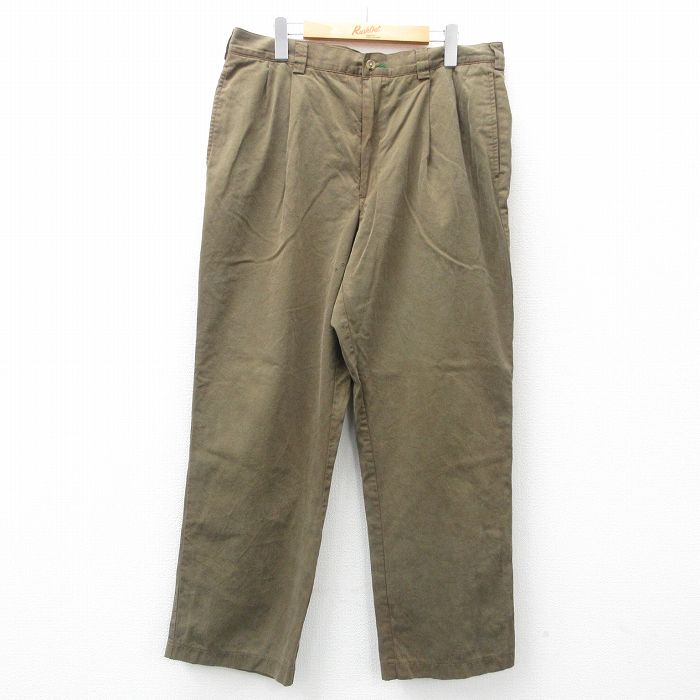 W35★古着 トミーヒルフィガー TOMMY HILFIGER ブランド チノ パンツ チノパン メンズ 薄緑 グリーン 25mar03 中古 ボトムス ロング