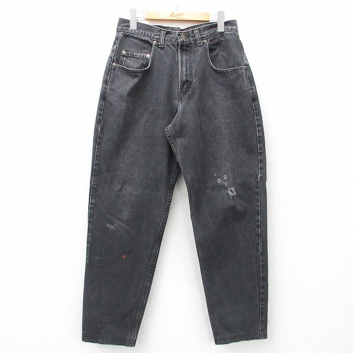 W30★古着 ギャップ GAP ジーンズ メンズ 90年代 90s バギー コットン USA製 黒 ブラック デニム 【spe】 25mar03 中古 ボトムス ジーパン Gパン ロング パンツ