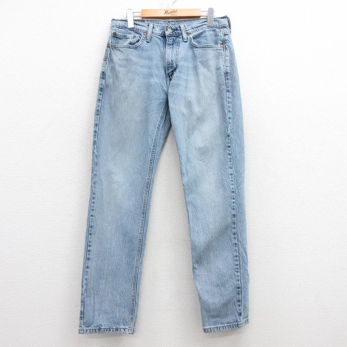 W32★古着 リーバイス Levis 541 ジーンズ メンズ ヒゲ 紺 ネイビー デニム 25mar03 中古 ボトムス ジーパン Gパン ロング パンツ