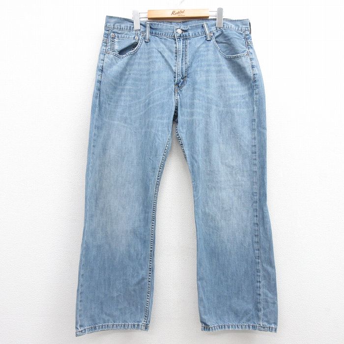 W38★古着 リーバイス Levis 569 ジーンズ メンズ ヒゲ コットン 紺 ネイビー デニム 25mar03 中古 ボトムス ジーパン Gパン ロング パンツ